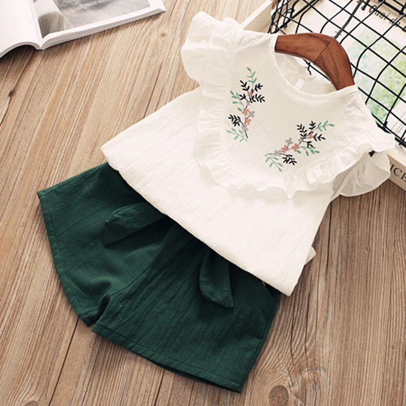 Baby Girls Short Sleeve T-Shirt & Pants Dress