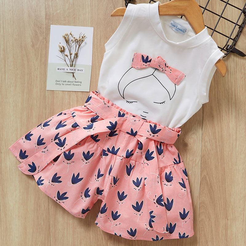 Baby Girls Short Sleeve T-Shirt & Pants Dress