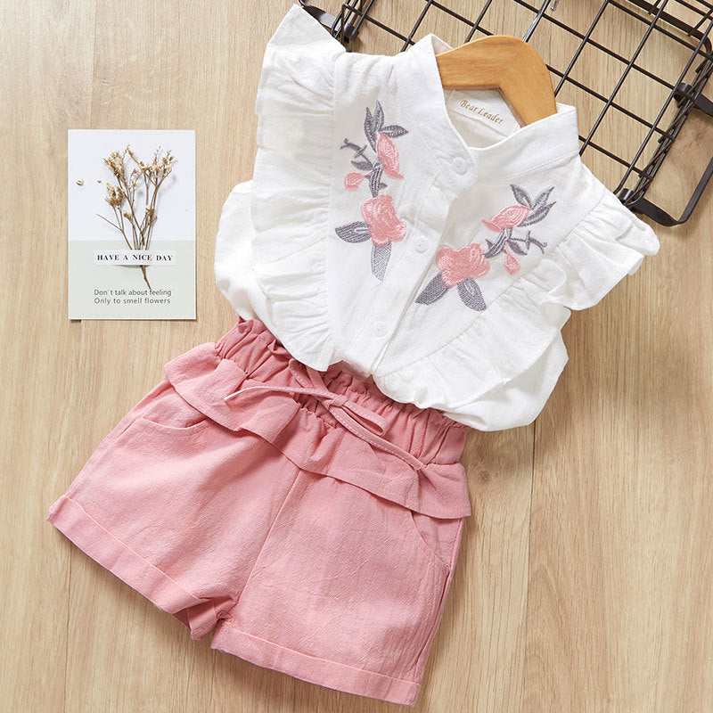 Baby Girls Short Sleeve T-Shirt & Pants Dress