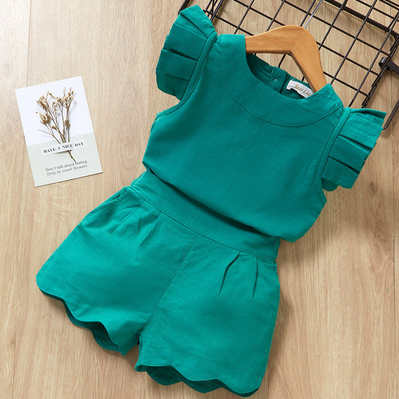 Baby Girls Short Sleeve T-Shirt & Pants Dress